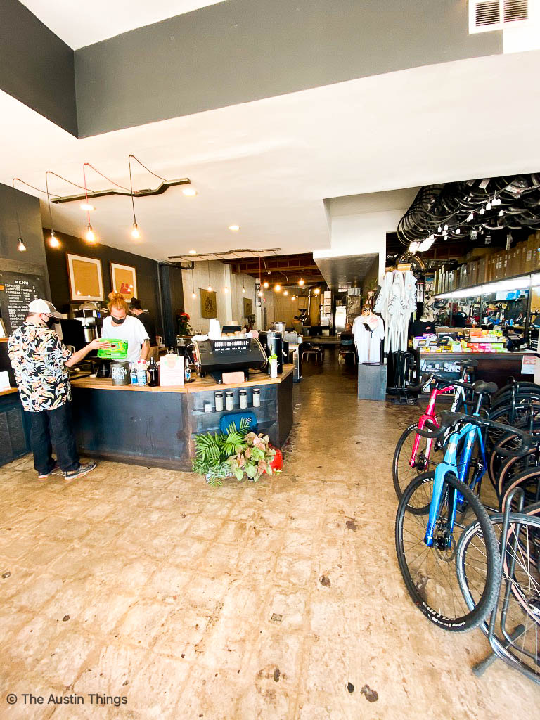 Bike shop and coffee lounge in east Austin