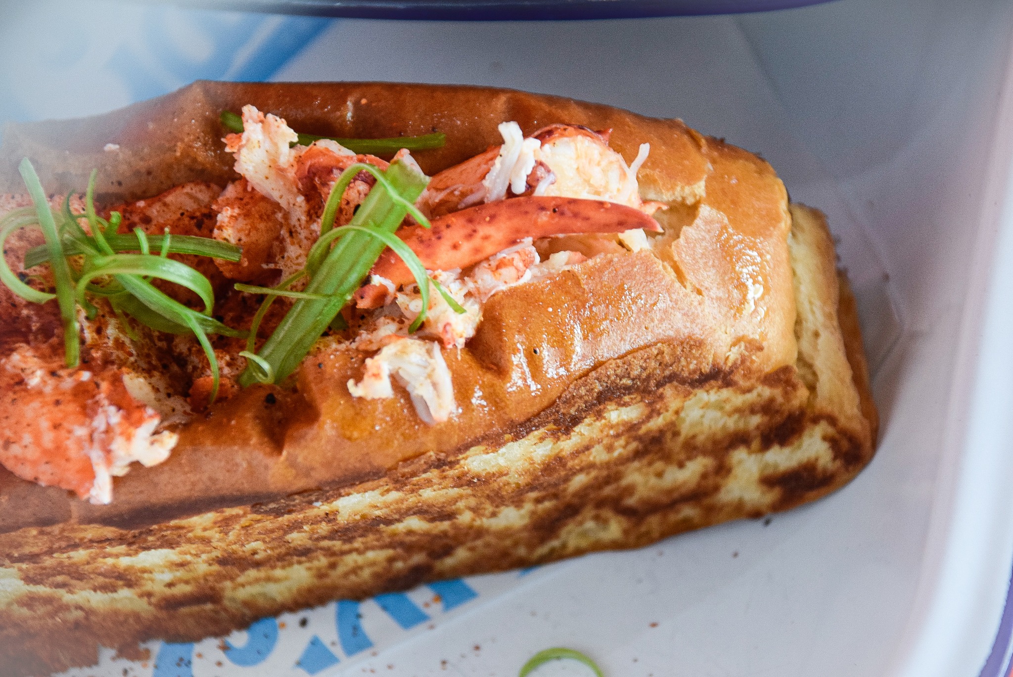 lobster roll from Garbos food truck in austin