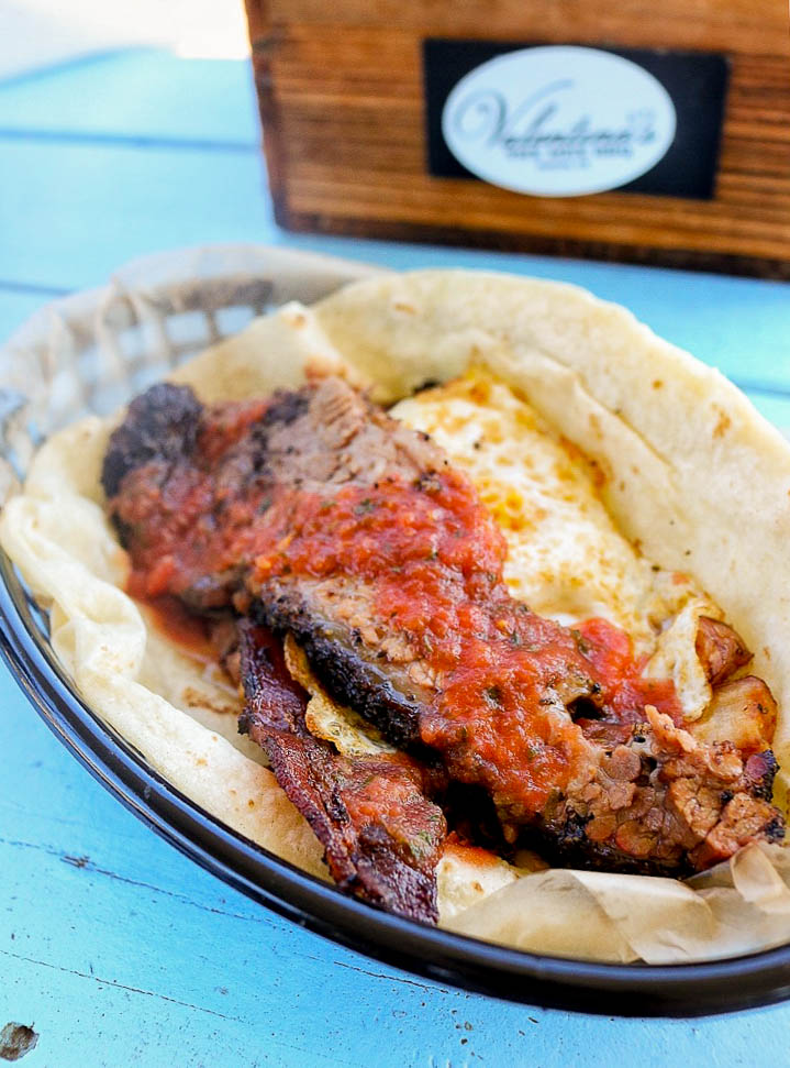 The Real Deal Holyfield breakfast taco at Valentina's Austin
