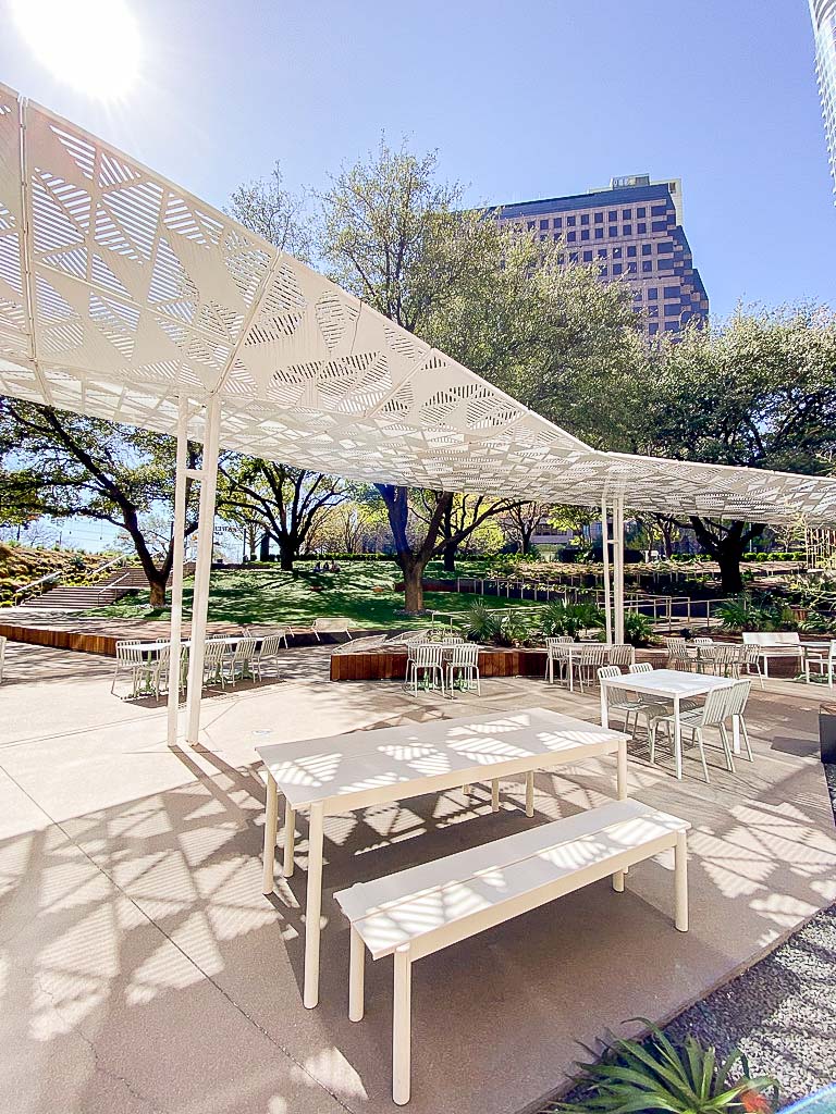 Fareground food hall patio in downtown Austin