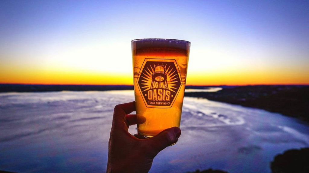 Sunset at Oasis Texas Brewing Company in Austin
