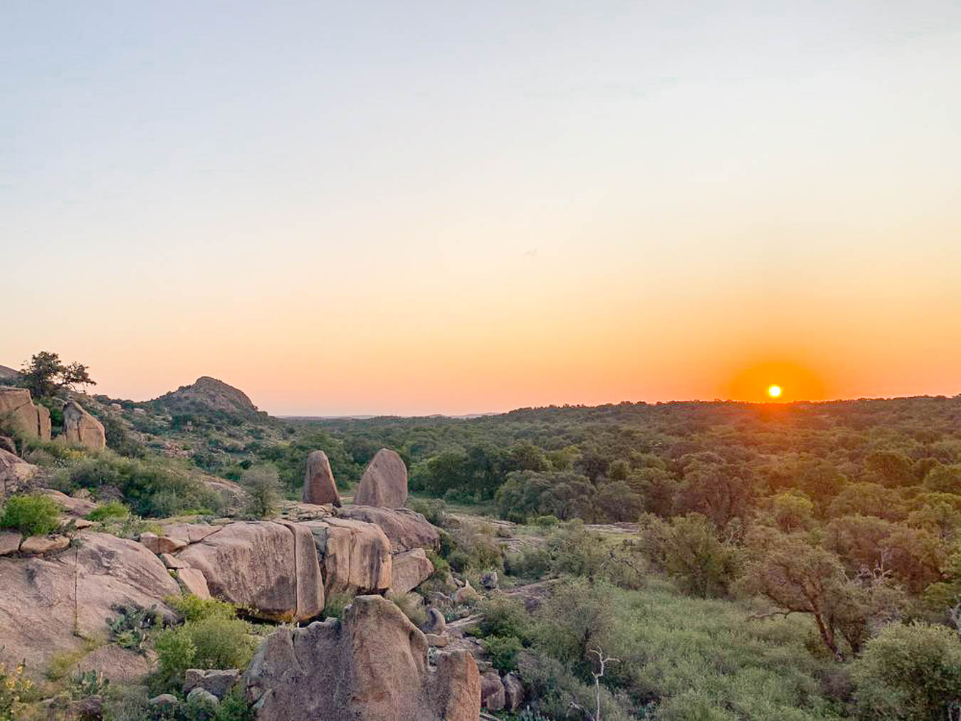Sunset at Enchanted Rock in Texas