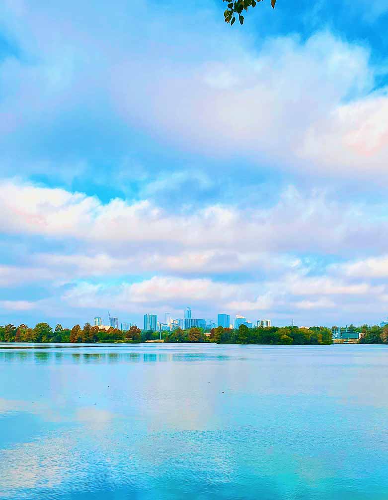 Austin skyline by the lake