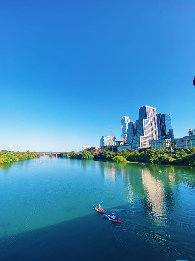 Paddle boarding in Austin in Lady Bird Lake