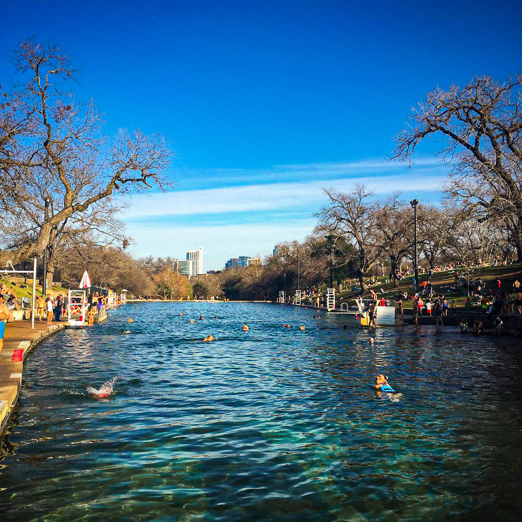 Barton Springs Pool in the winter