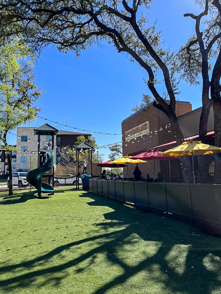 Austin Restaurants With Playgrounds- Mandola's playground at Mandola's