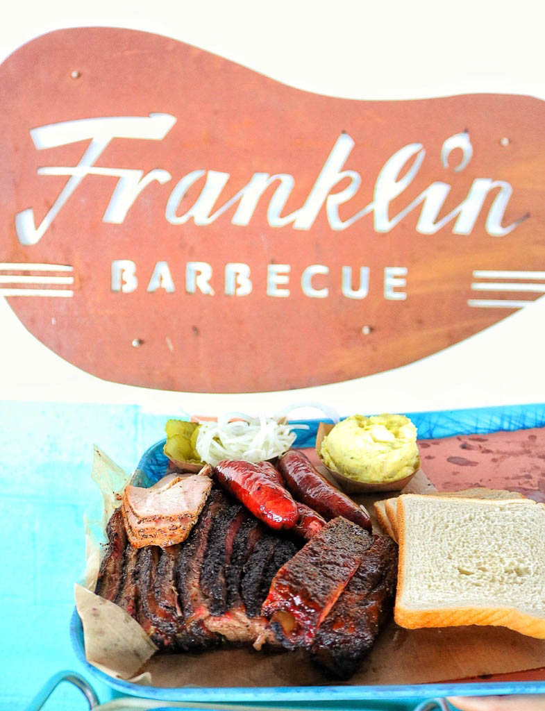 A plate of meat at Franklin Barbecue