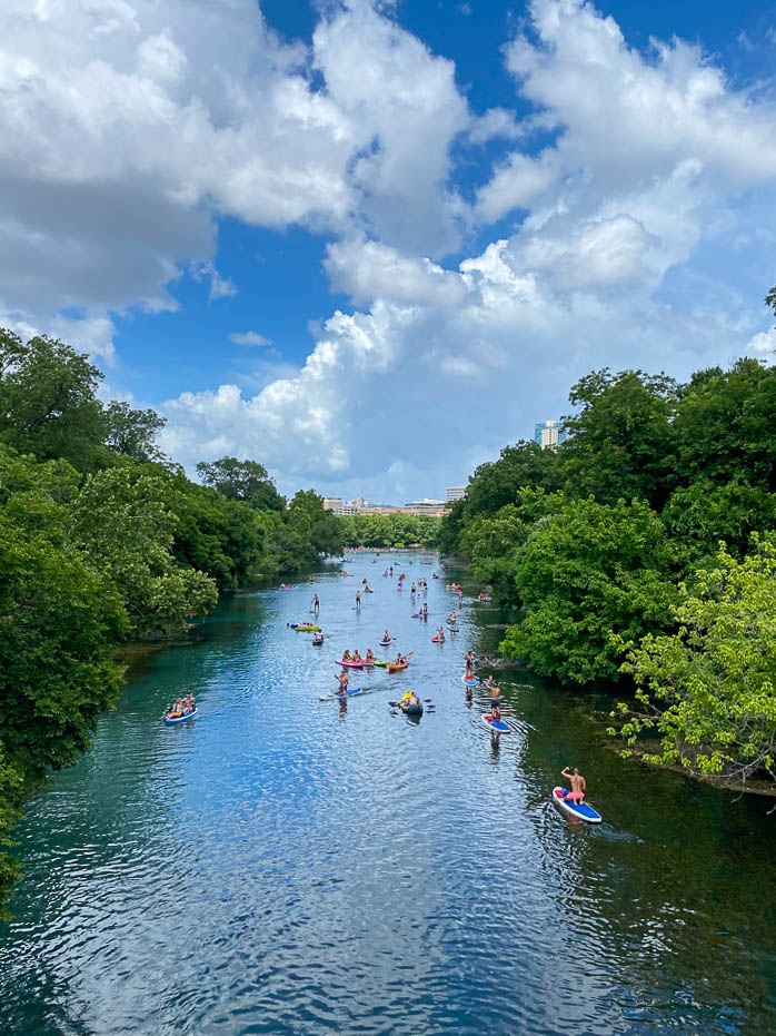 Kayaking on lady bird lake in Austin