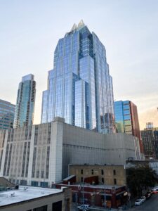 Austin skyline in the winter